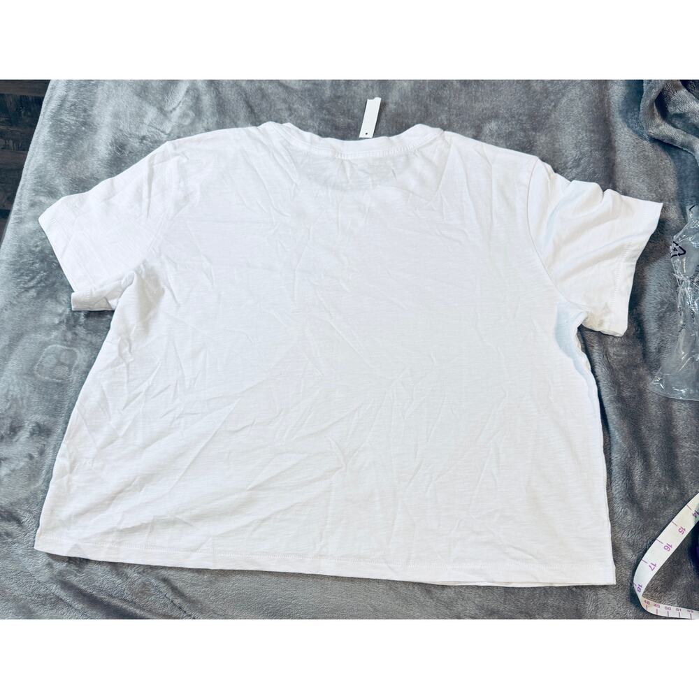 NWT Madewell White Women Slub Boxy-Crop Bella Tee Pima Cotton Causal - Picture 5 of 11